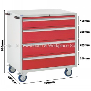 Euroslide Storage Cabinet Mobile 4 Drawers